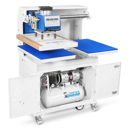 16x24 Inch Commercial Pneumatic Dual Platen Heat Press - Auto Lift Sublimation Transfer Machine with Storage Base Cabinet (110V 1650W)