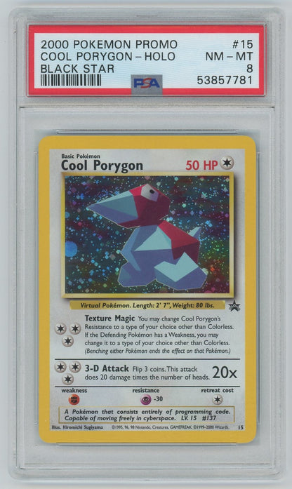 PSA (NM-MT 8) Cool Porygon-holo #15 - Pokemon Promo Black Star (#53857781)