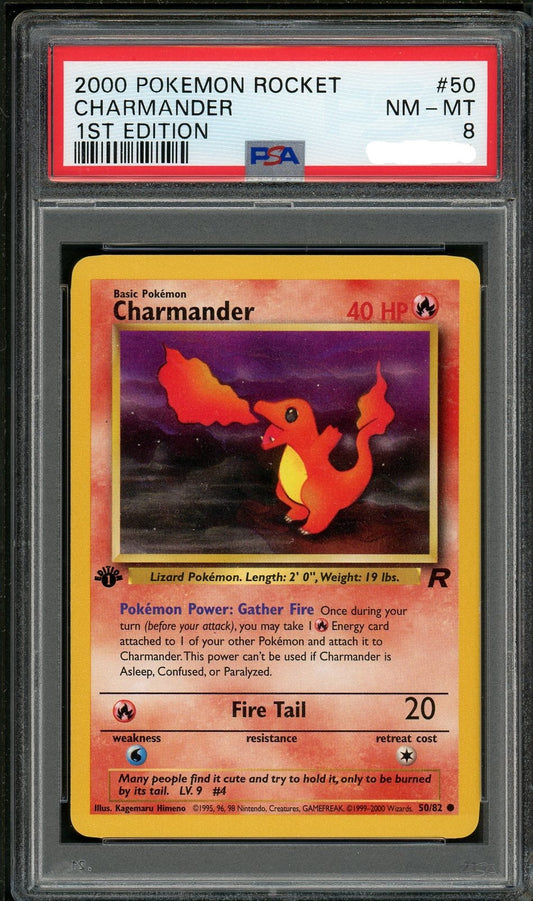 PSA (NM-MT 8) Charmander (1st Edition) #50 - Pokemon Rocket