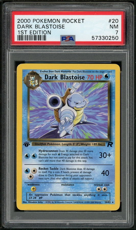 PSA (NM 7) Dark Blastoise (1st Edition) #20 - Pokemon Rocket (#57330250)