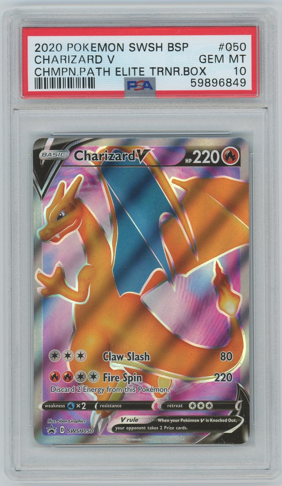 PSA (Gem MT 10) Charizard V #050 - Pokemon Swsh Black Star Promo (#59896849)