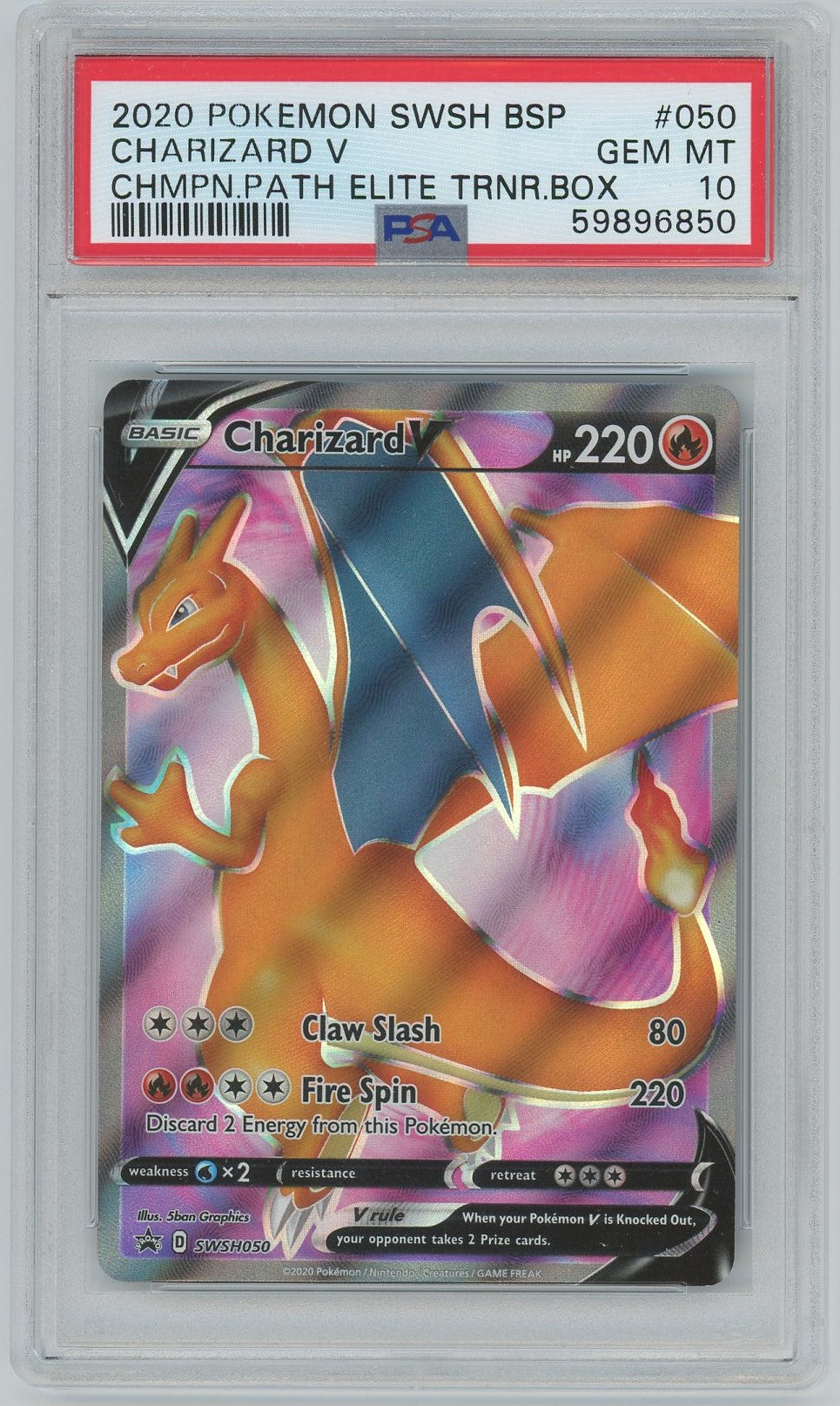 PSA (Gem MT 10) Charizard V #050 - Pokemon Swsh Black Star Promo (#59896850)