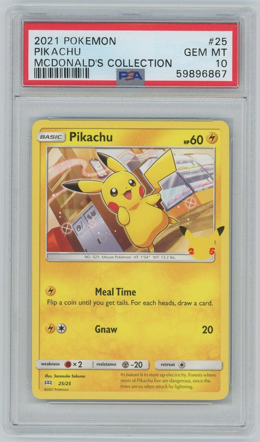PSA (Gem MT 10) Pikachu #25 - Pokemon Mcdonald'S Collection (#59896867)