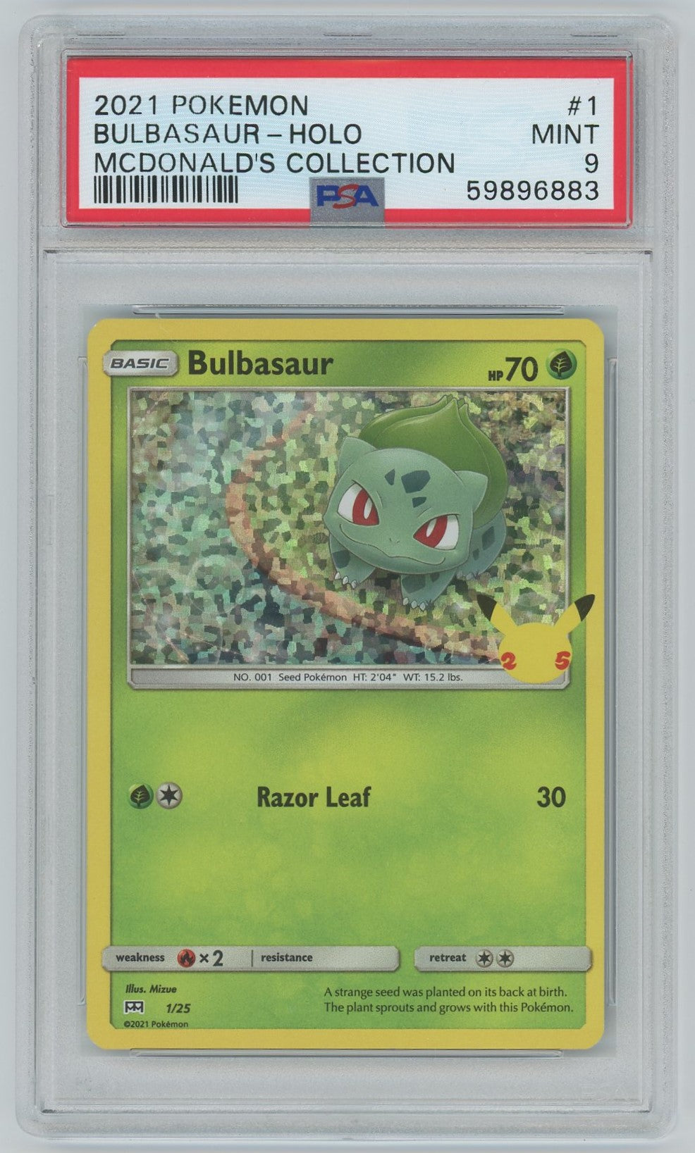 PSA (MINT 9) Bulbasaur-holo #1 - Pokemon Mcdonald'S Collection (#59896883)