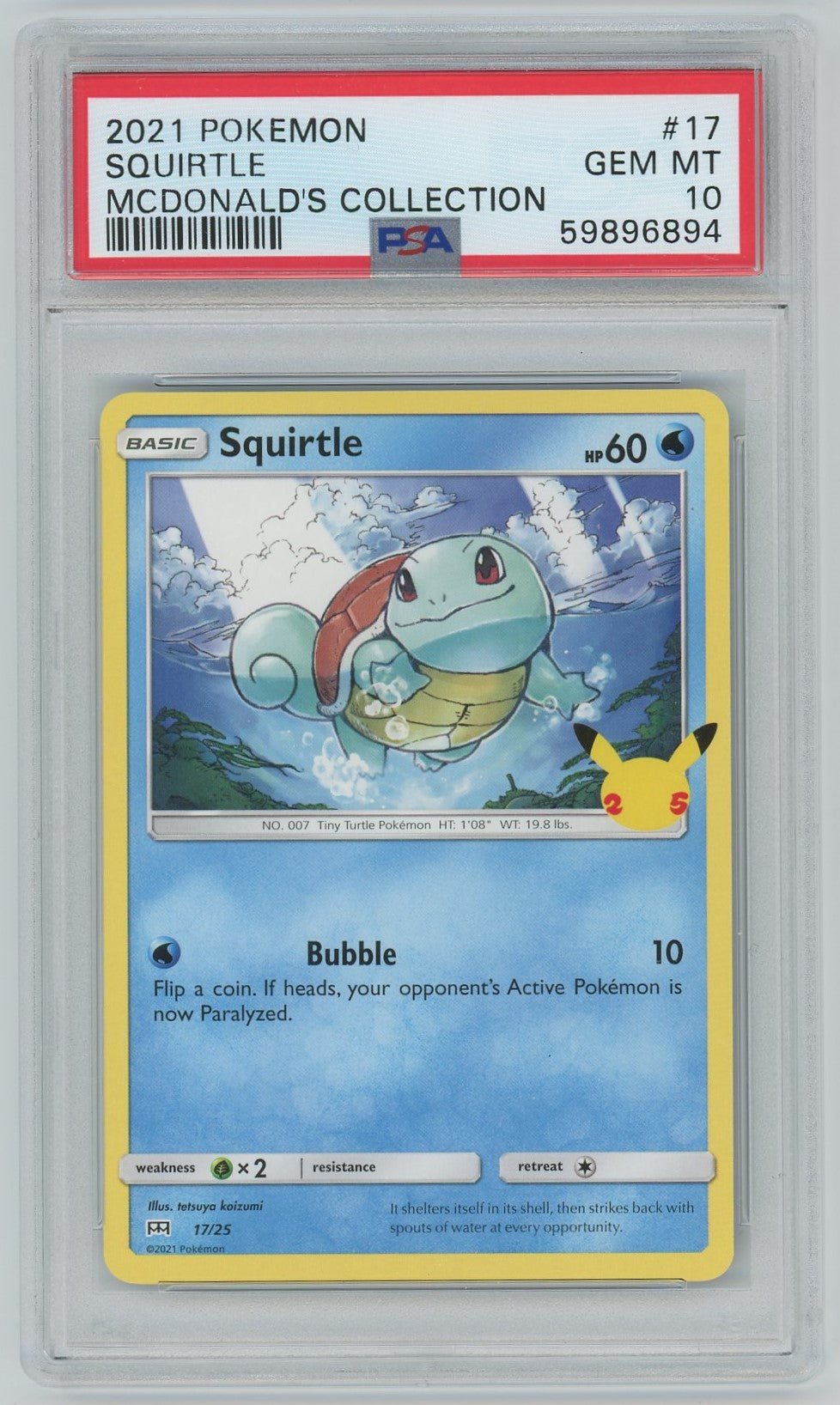 PSA (Gem MT 10) Squirtle #17 - Pokemon Mcdonald'S Collection (#59896894)