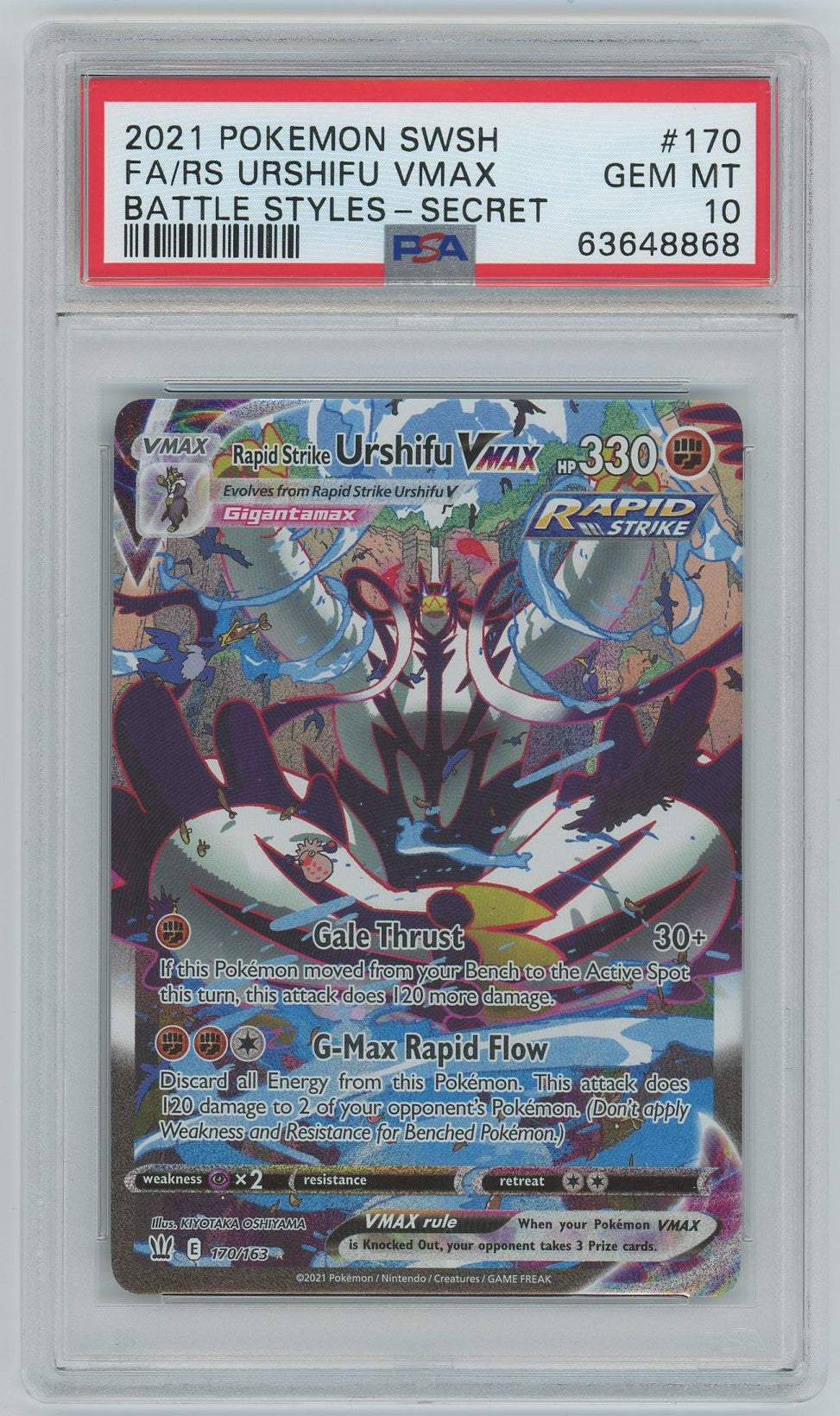 PSA (Gem MT 10) Fa/rs Urshifu Vmax #170 - Pokemon Sword & Shield Battle Styles (#63648868)