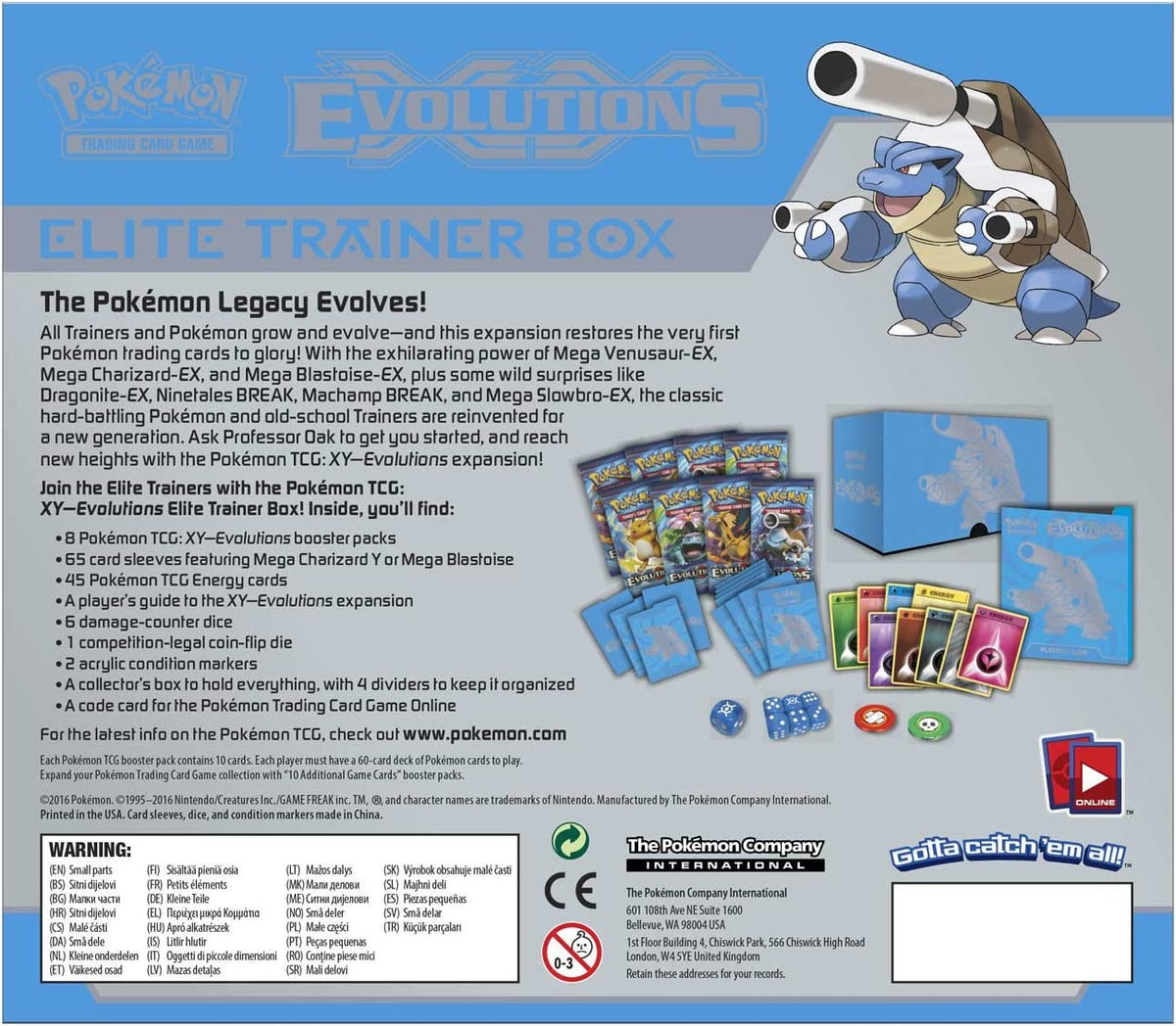 XY Evolutions Elite Trainer Boxes & Cases (Blastoise)