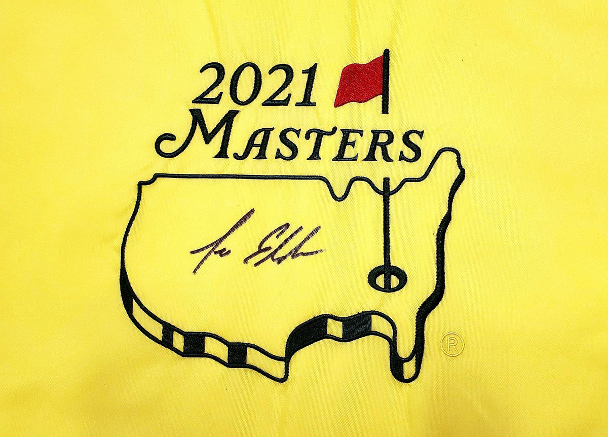 Lee Elder Autographed Yellow 2021 Masters Pin Flag Beckett BAS Stock #197115