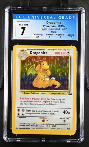 CGC (7) Dragonite #4/62 - Fossil - Unlimited (#3956335003)