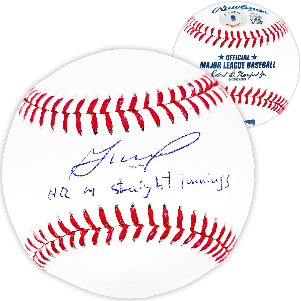 Jose Altuve Autographed Official MLB Baseball Houston Astros "HR 4 Straight Innings" Beckett BAS Witness Stock #220569