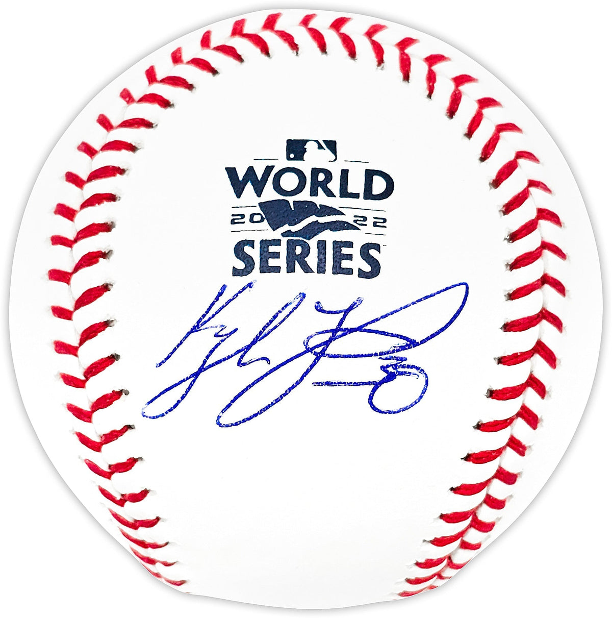 Kyle Tucker Autographed Official 2022 World Series Logo MLB Baseball Houston Astros Beckett BAS Witness Stock #220570