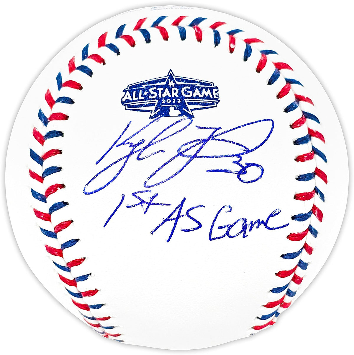 Kyle Tucker Autographed Official 2022 All Star Game Logo MLB Game Baseball Houston Astros "1st AS Game" Beckett BAS Witness Stock #220573