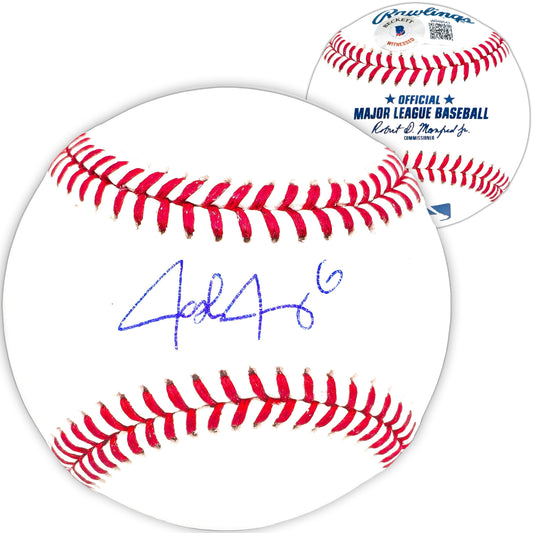 Josh Jung Autographed Official MLB Baseball Texas Rangers Beckett BAS Witness