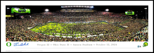 Dillon Gabriel Autographed 13.5x40 Panoramic Photo Oregon Ducks Win vs. Ohio State Beckett BAS Witness