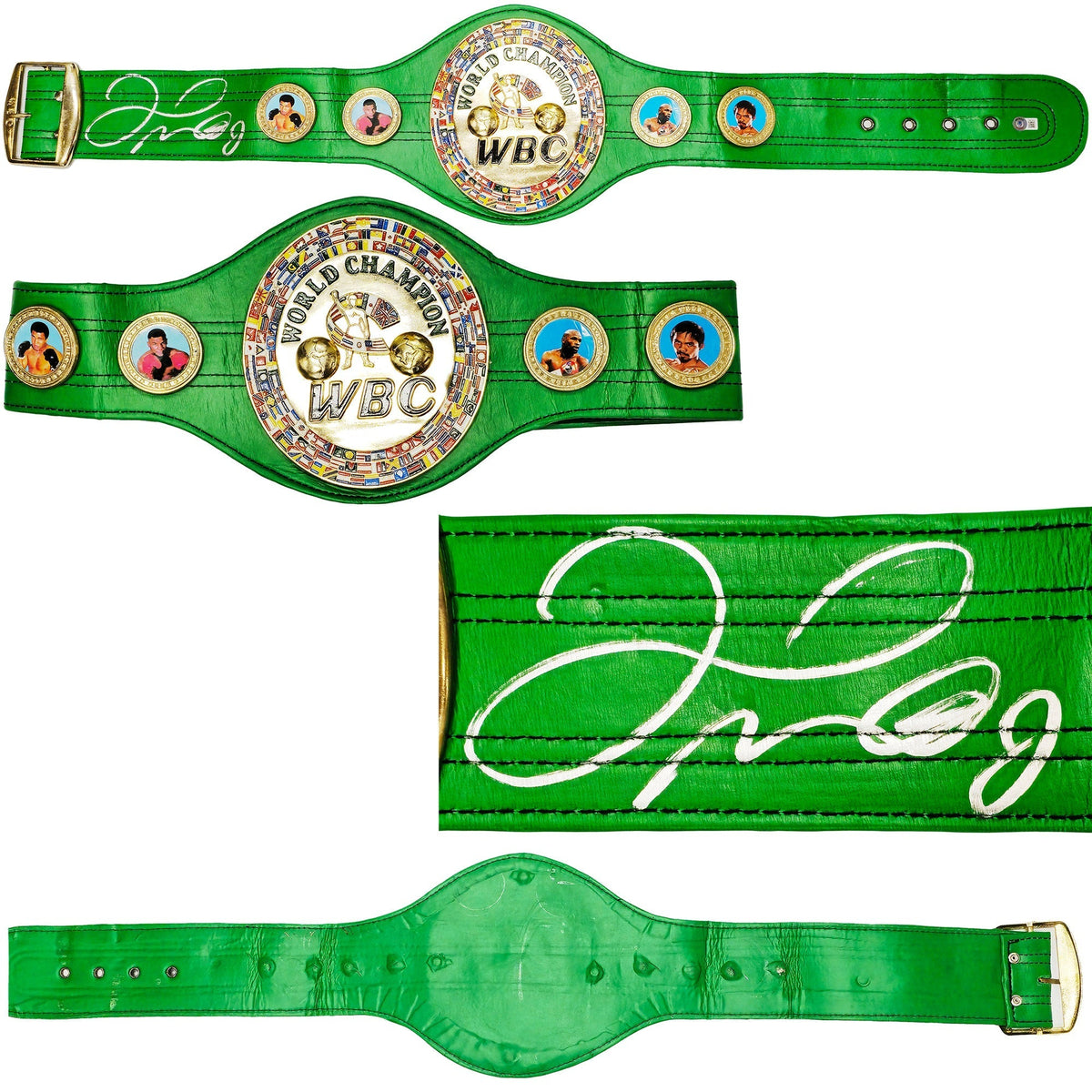 Floyd Mayweather Jr. Autographed Green WBC World Championship Boxing Belt Beckett BAS Witness