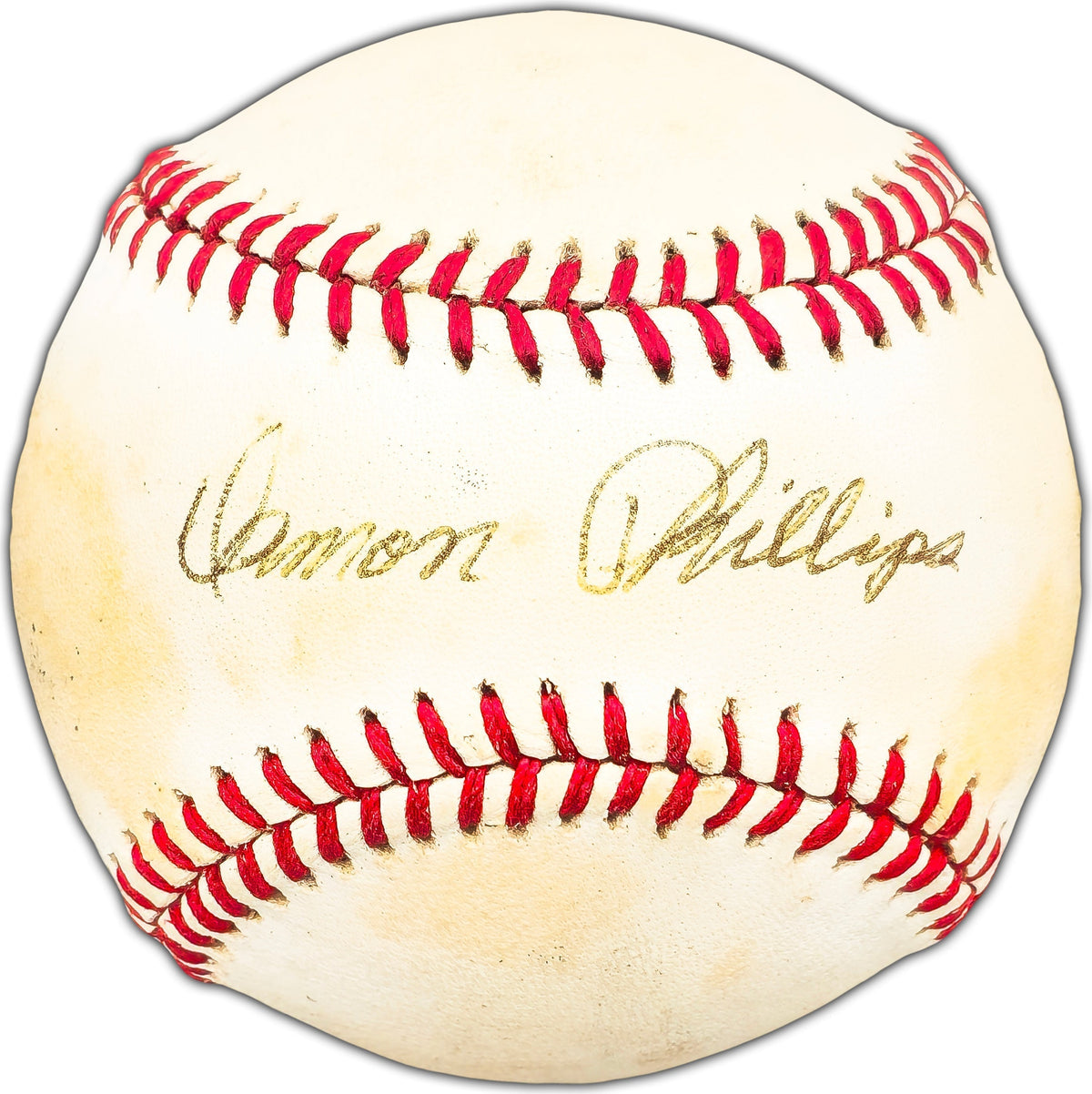 Damon Phillips Autographed Official Feeney NL Baseball Boston Braves Beckett BAS #BK44473