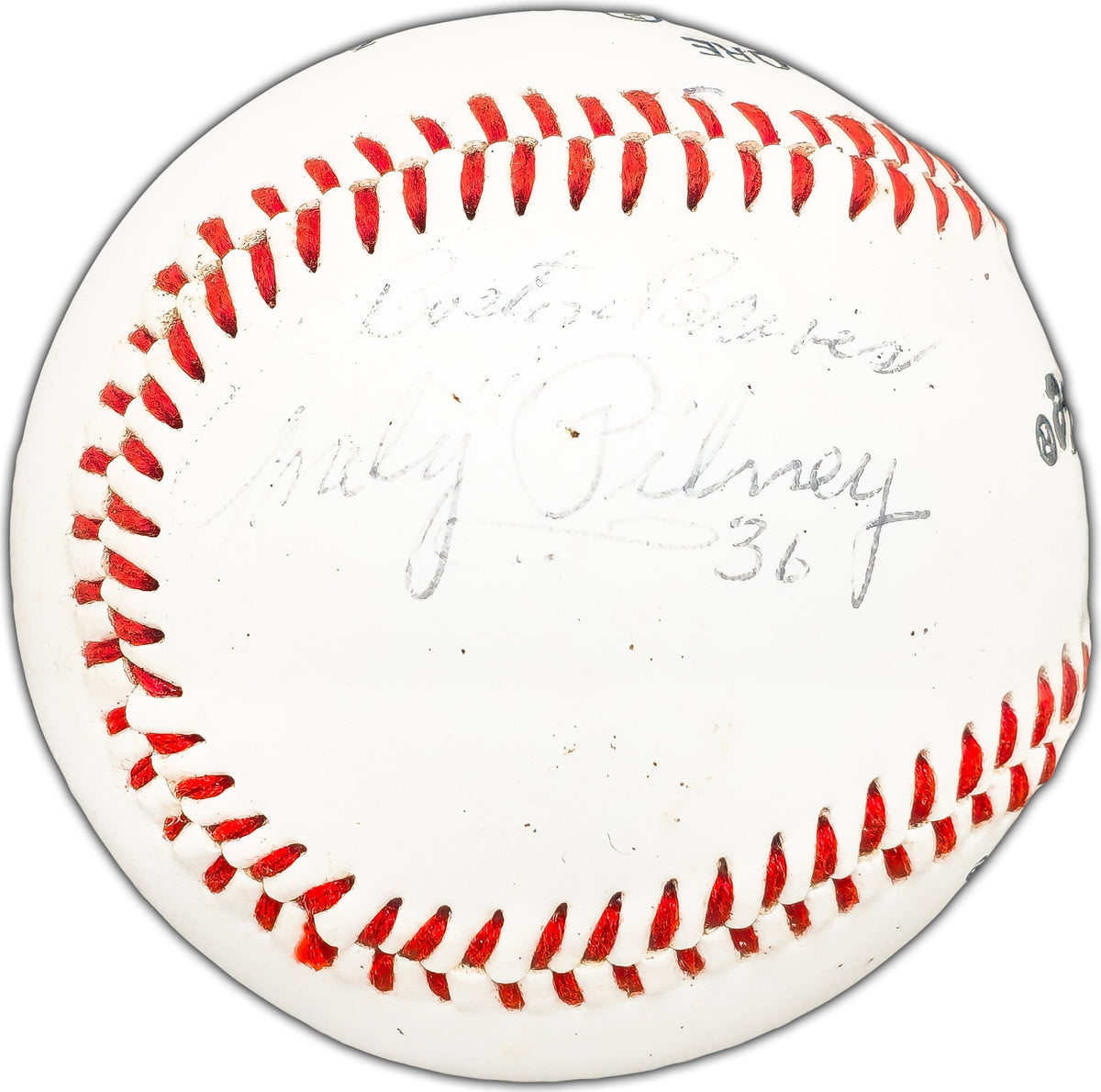 Andy Pilney Autographed Official Little League Baseball Boston Braves "Boston Braves 36" Beckett BAS #BK44481