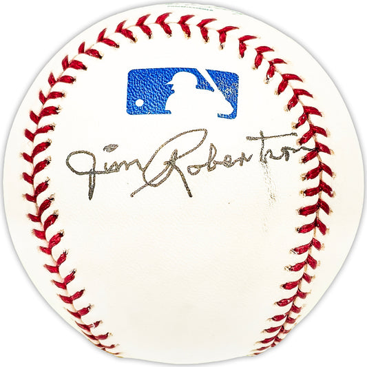 Jim Robertson Autographed Official MLB Baseball Philadelphia A's Beckett BAS QR #BM25271