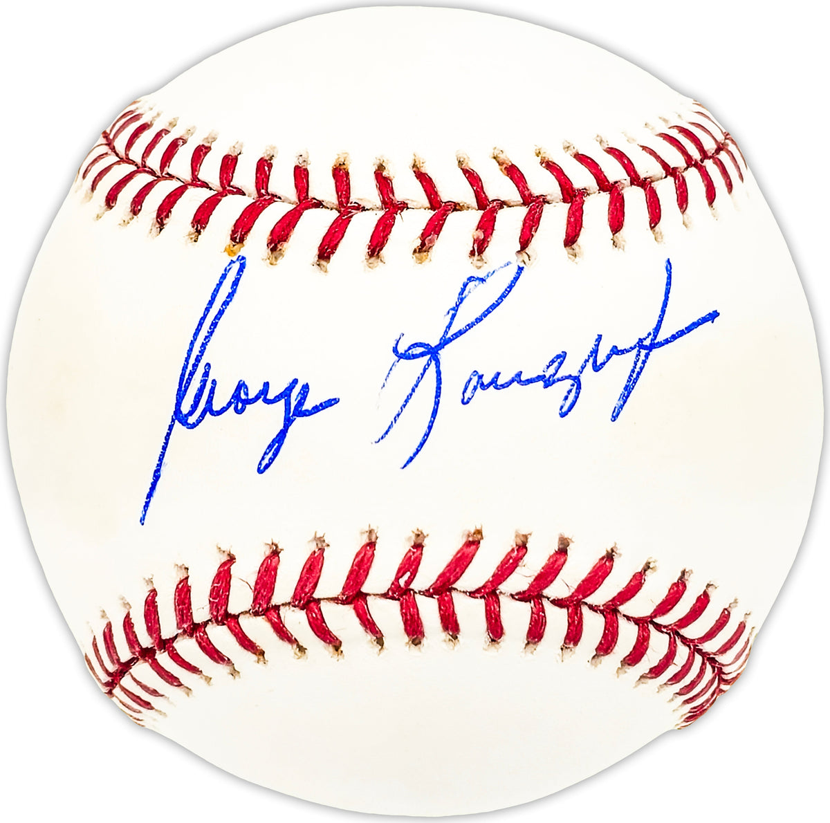 George Lauzerique Autographed Official MLB Baseball Oakland A's Beckett BAS QR #BM25736
