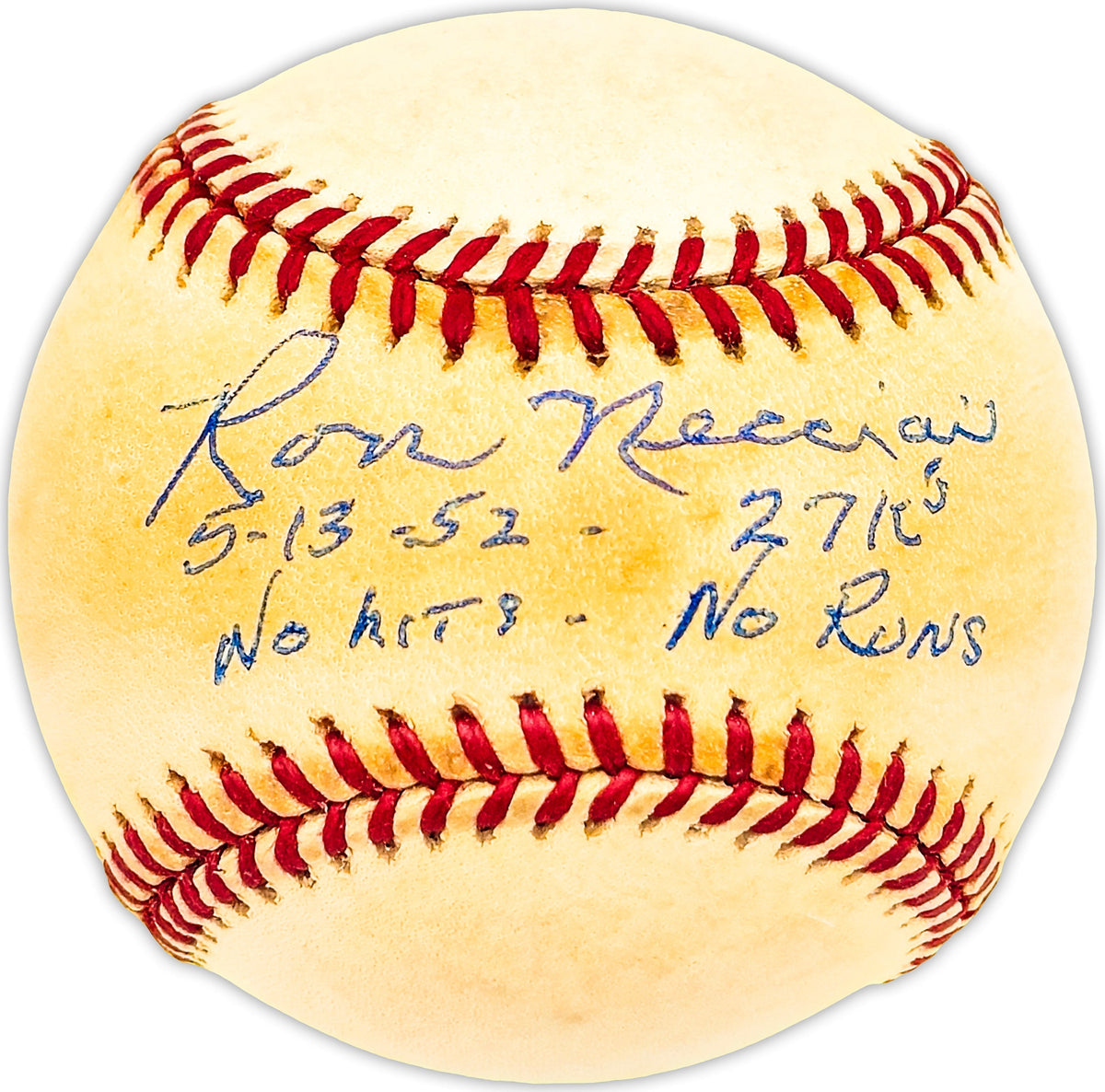Ron Necciai Autographed Official NL Baseball Pittsburgh Pirates "5-13-52 27 K's No Hits No Runs" Beckett BAS QR #BM25760