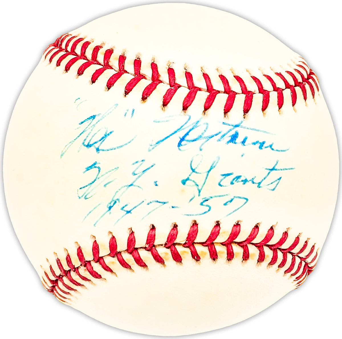 Wes Westrum Autographed Official NL Baseball New York Giants "1947-57" Beckett BAS QR #BM25384