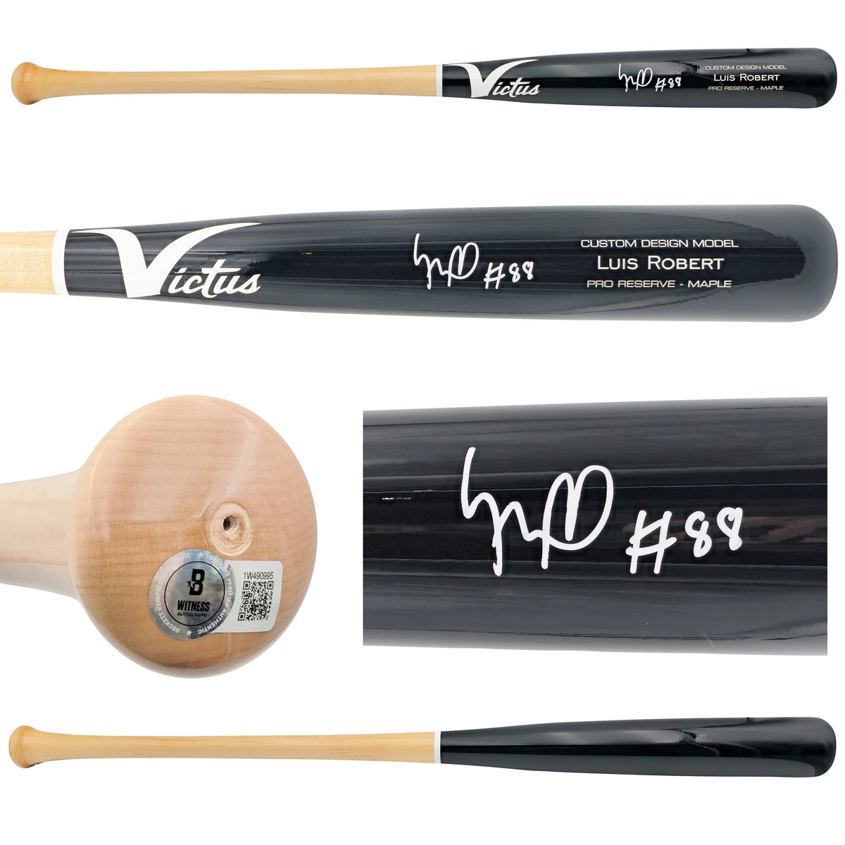 Luis Robert Jr. Autographed Black & Blonde Victus Player Model Baseball Bat Chicago White Sox Beckett BAS Witness