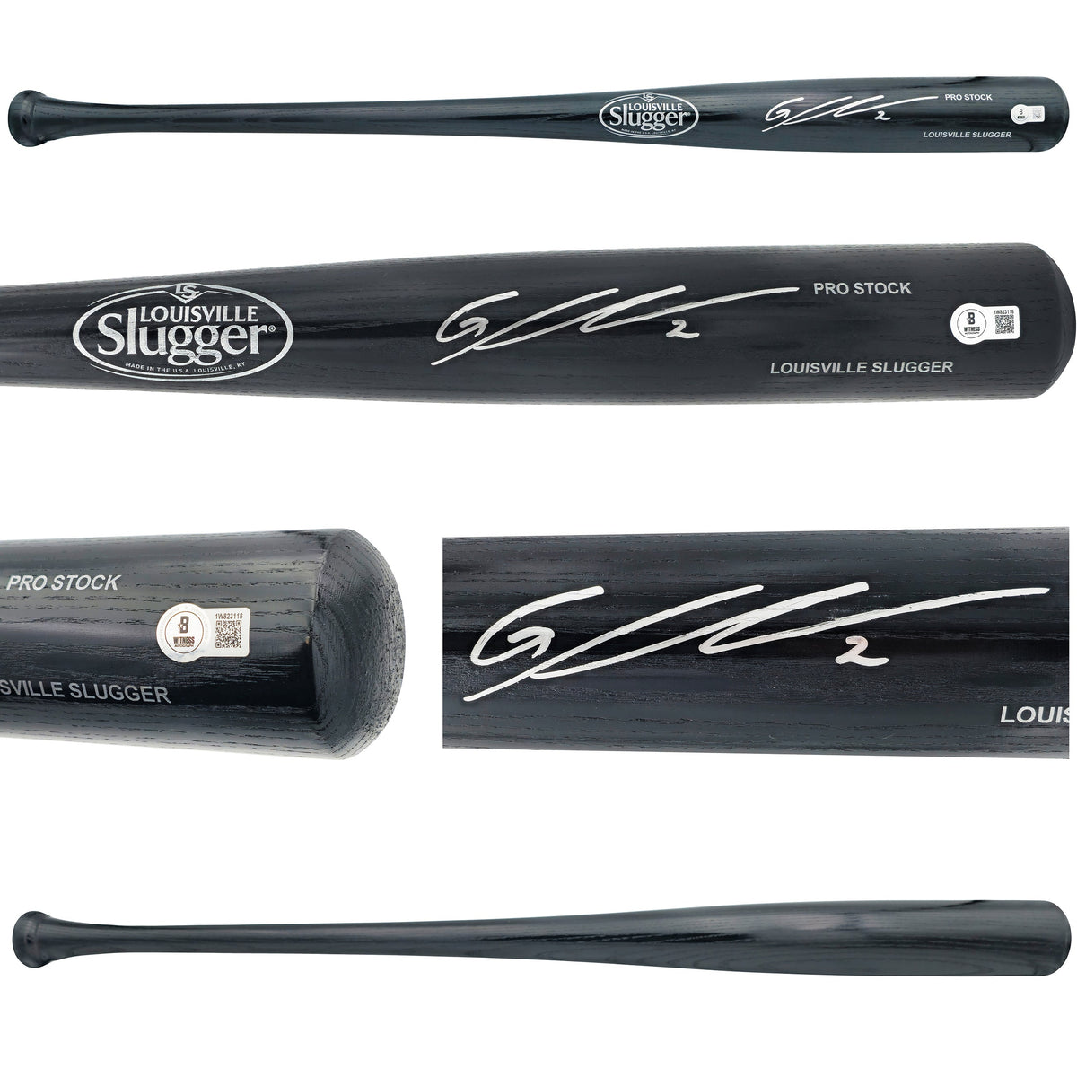 Gunnar Henderson Autographed Black Louisville Slugger Pro Stock Baseball Bat Baltimore Orioles Beckett BAS Witness
