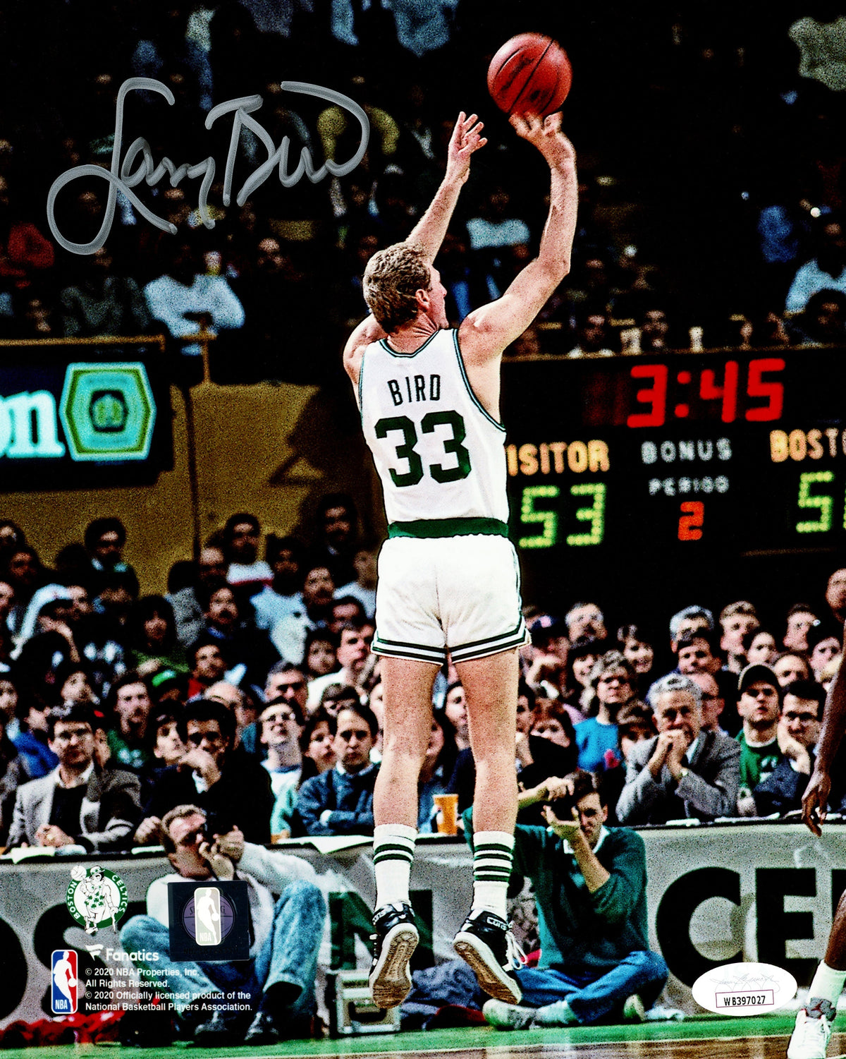 Larry Bird Autographed 8x10 Photo Boston Celtics JSA