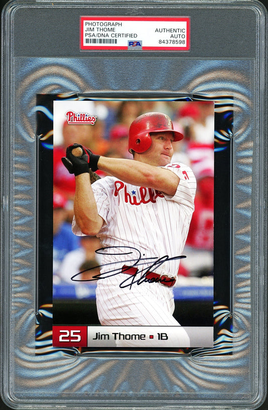 Jim Thome Autographed 4x6 Photo Philadelphia Phillies PSA/DNA Stock #215782