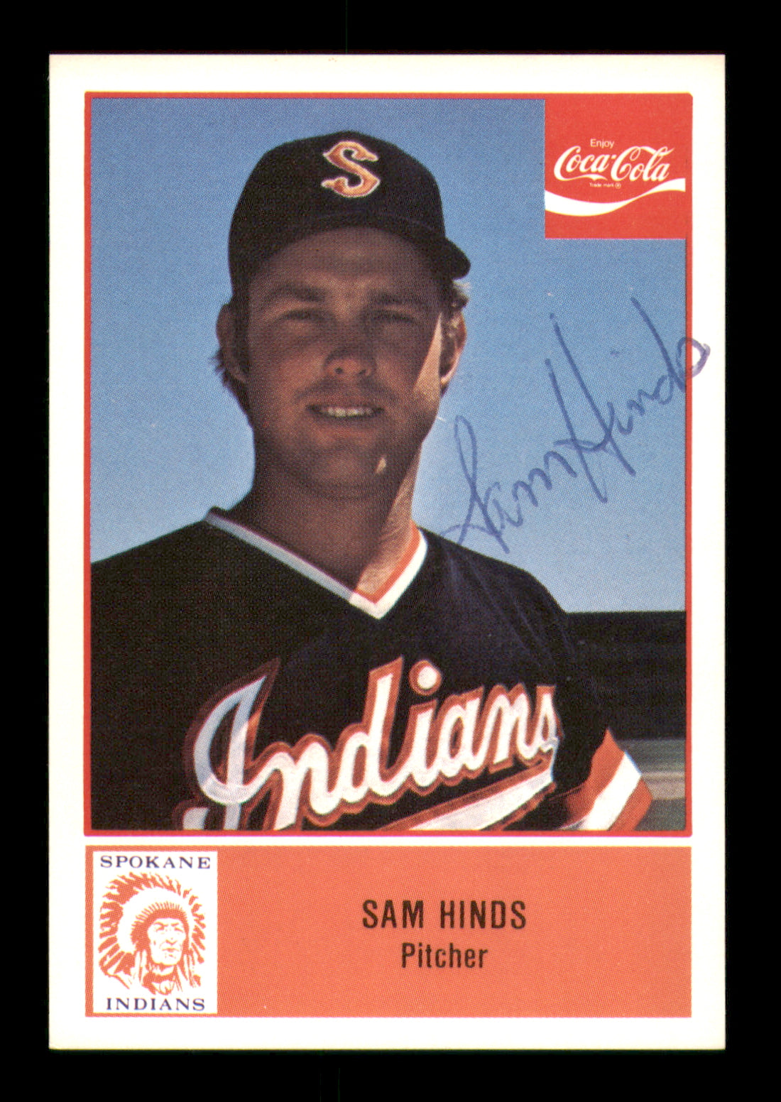 Sam Hinds Autographed 1977 Cramer Rookie Card #78 Spokane Indians