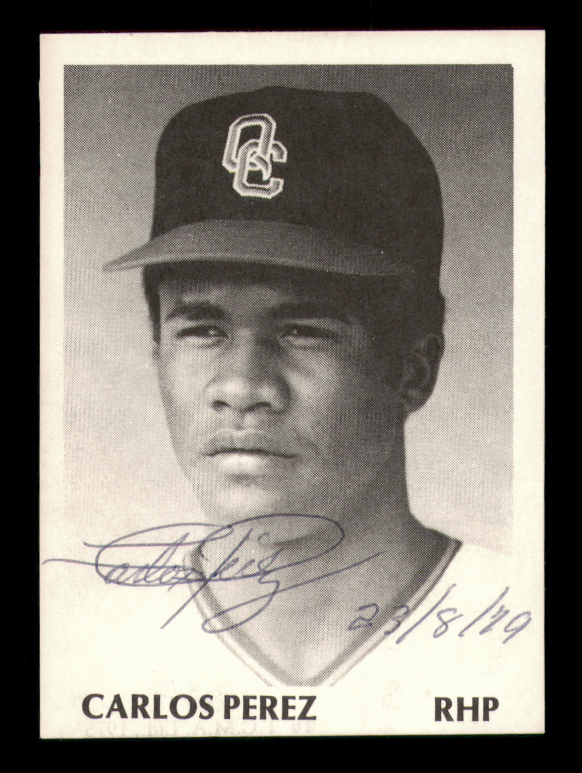 Carlos Perez Autographed 1975 TCMA Rookie Card #16 Quad City Angels