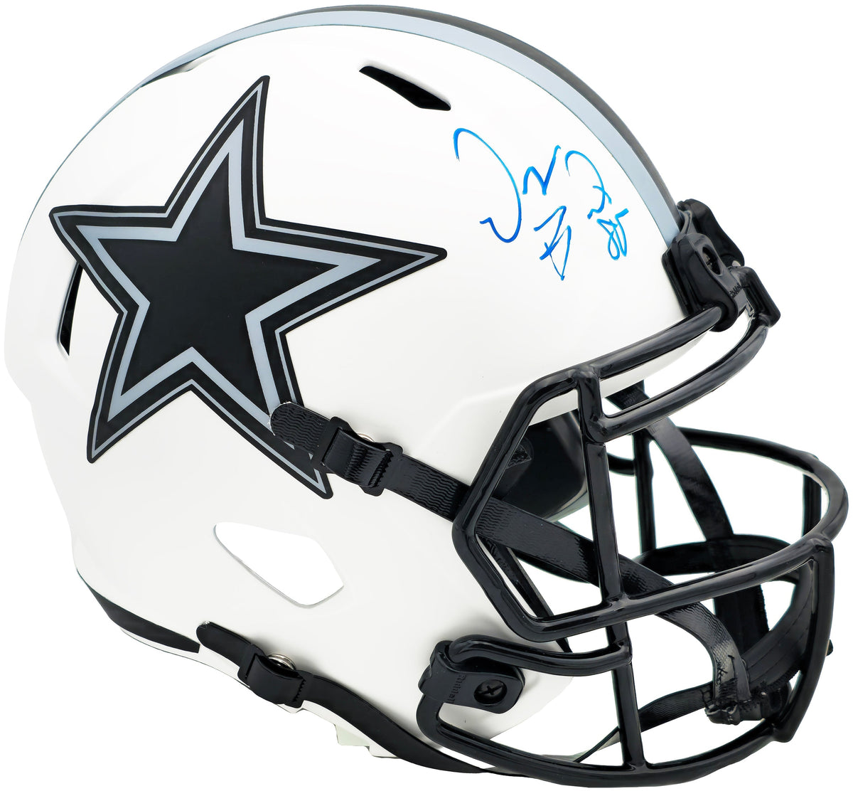 Dez Bryant Autographed Dallas Cowboys Lunar Eclipse White Full Size Speed Replica Helmet Beckett BAS Witness