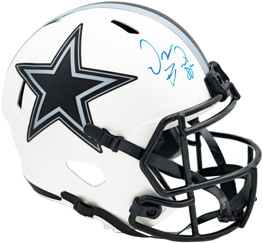 Dez Bryant Autographed Dallas Cowboys Lunar Eclipse White Full Size Speed Replica Helmet Beckett BAS Witness
