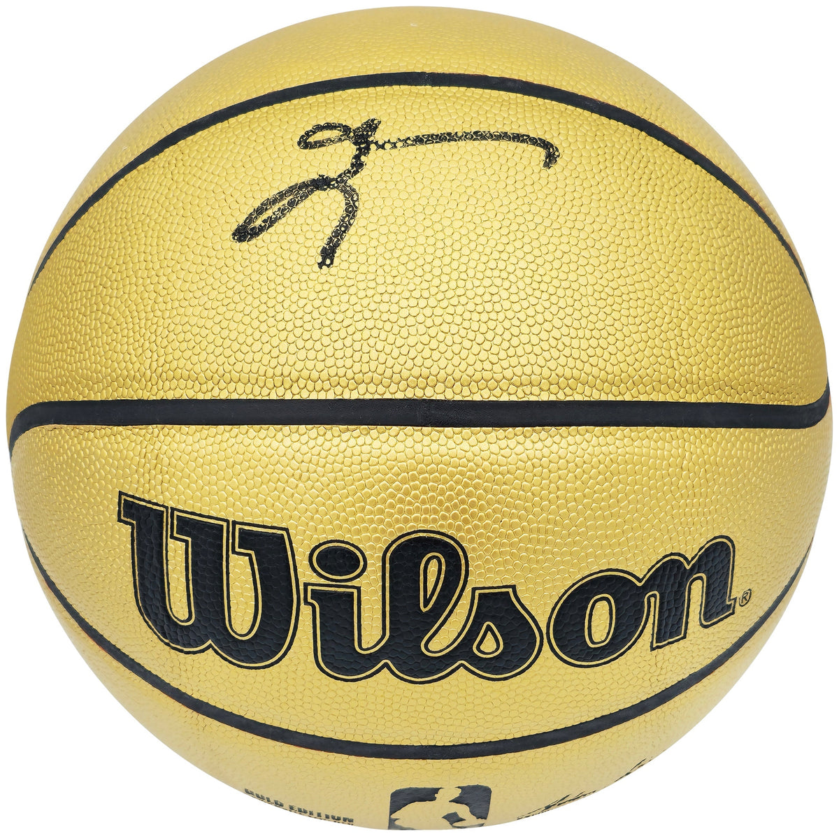 Allen Iverson Autographed Gold Edition Composite Leather Basketball Philadelphia 76ers Beckett BAS Witness