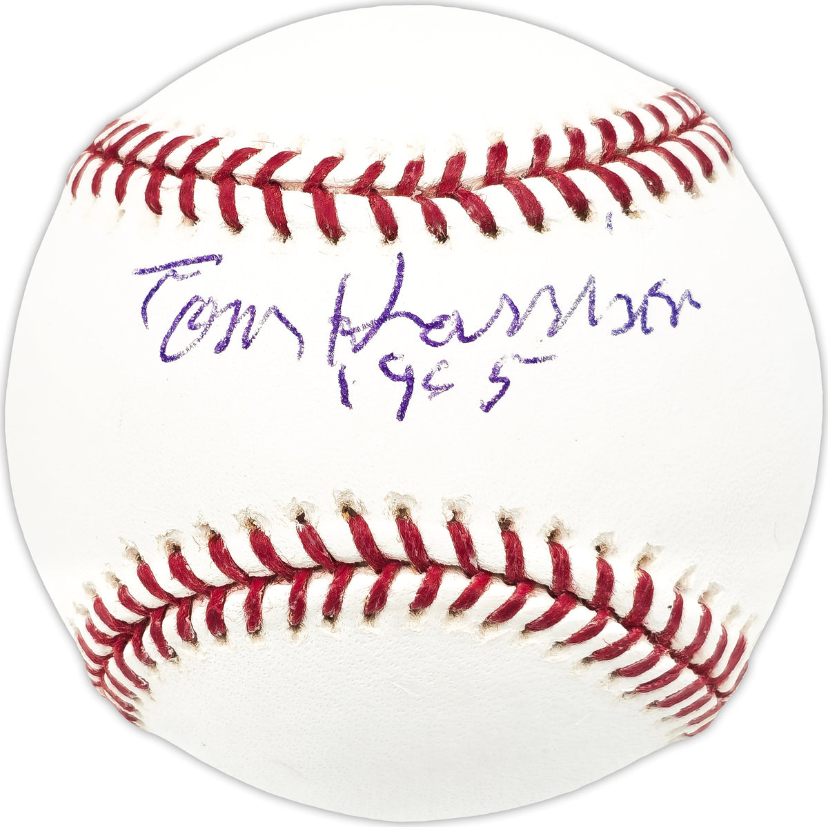 Tom Harrison Autographed Official MLB Baseball KC A's "1965" Beckett BAS QR #BN13220