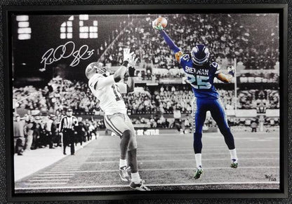 Richard Sherman Autographed Framed 20x30 Canvas Photo Seattle Seahawks The Tip #/125 RS Holo Stock #94468