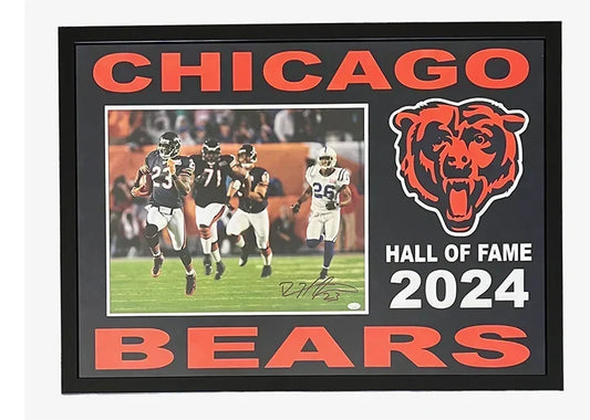 Devin Hester Signed Chicago 3D Light Up Framed Football 28x38 Photo (JSA)