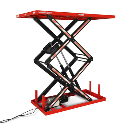 2200 lbs Capacity Stationary Powered Hydraulic Double Scissor Lift Table, 86.6" x 51.2" Platform, 94.5" Lift Height,  UL Certified Motor,  ELTD22L
