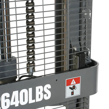 2640lbs Lithium-ion Electric Straddle Stacker,  118" Lift,  Adjustable Legs & Forks,  F26-118S