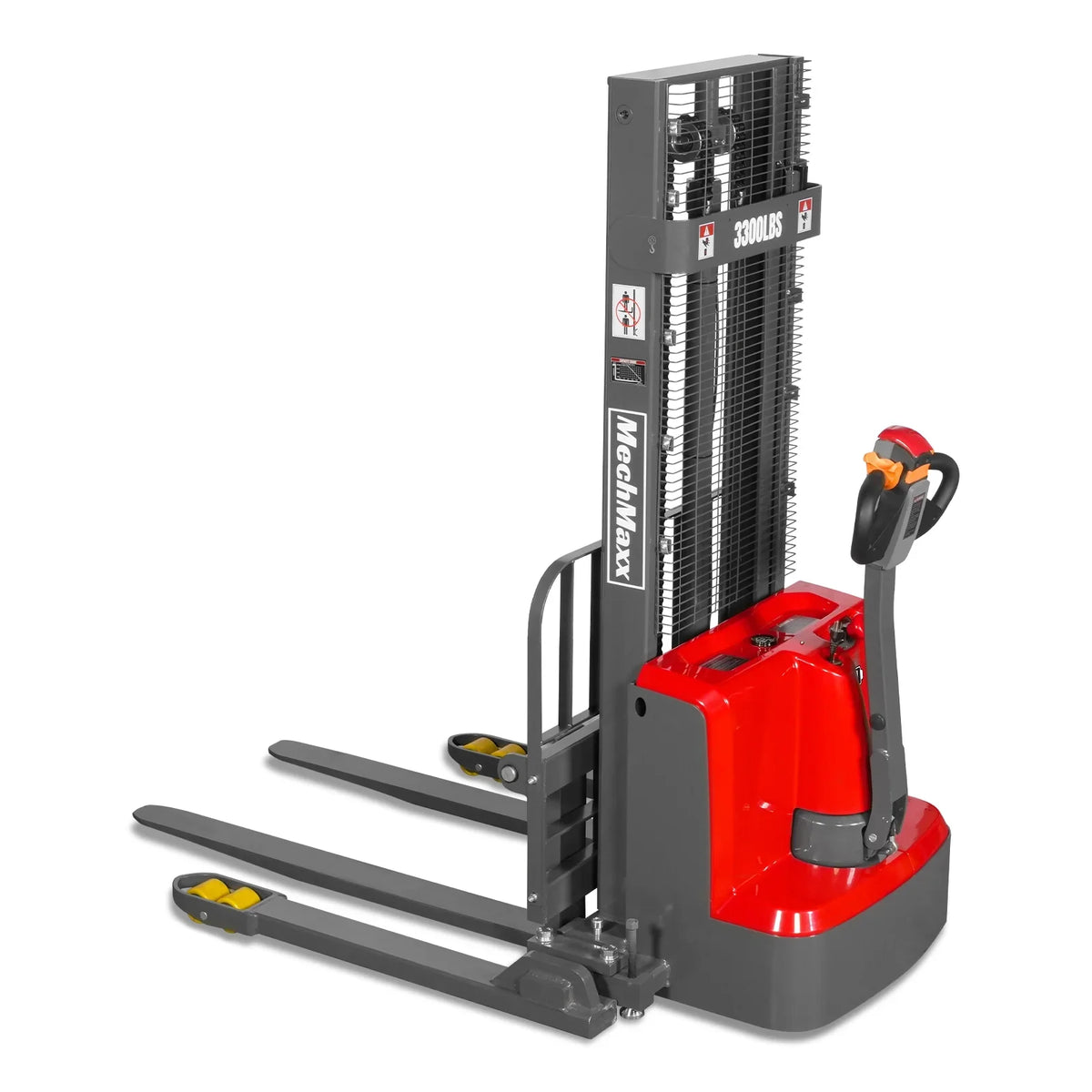 3300lbs Electric Straddle Stacker,  98" Lift,  Adjustable Legs & Forks,  F33-98SLA