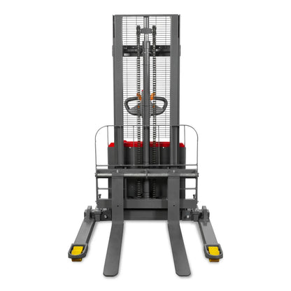 3300lbs Electric Straddle Stacker,  98" Lift,  Adjustable Legs & Forks,  F33-98SLA