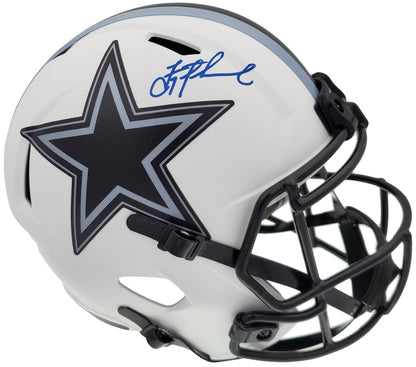 Troy Aikman Autographed Dallas Cowboys Lunar Eclipse White Full Size Replica Speed Helmet Beckett BAS QR Stock #193768
