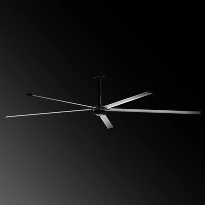 24FT HVLS Industrial Ceiling Fan 208-240V 1Ph - Energy Efficient Large Area Air Circulation Fan for Warehouses & Factories,  24FT1PH