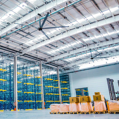 18FT HVLS Industrial Ceiling Fan 208-240V 3Ph - Energy Efficient Large Area Air Circulation for Fan Warehouses & Factories,  18FT3PH