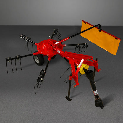 100" Mechmaxx 3-Point Hitch 6 Rotary Pull-Type Hay Rake Tedder ,  15-50Hp ,  HT100