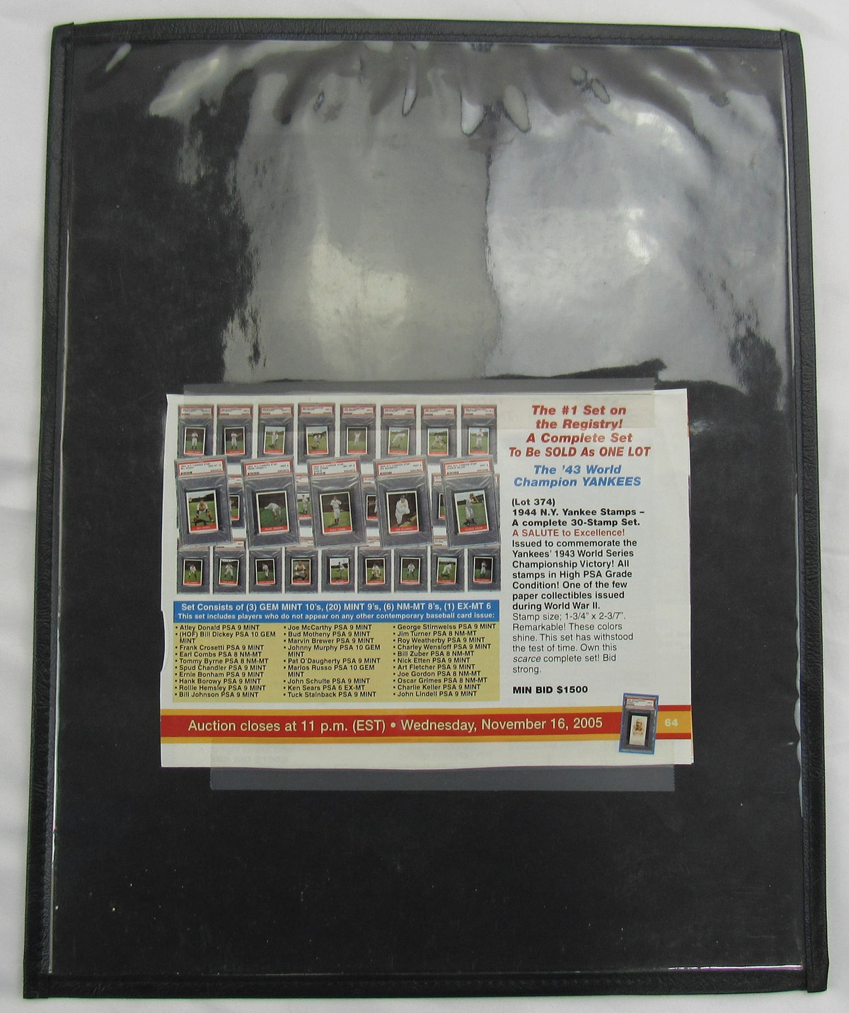 New York Yankees 1943 World Series Champions Complete set of 30 Stamps UnCut