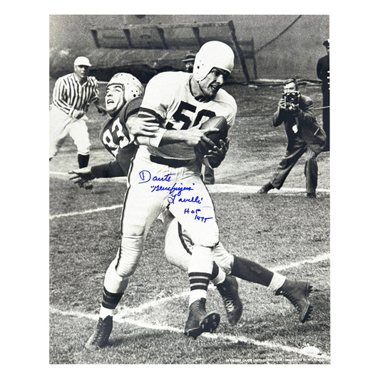 Dante Gluefingers Lavelli Signed HOF 1975 Inscription Cleveland Pose 2 Football 16x20 Photo (JSA)