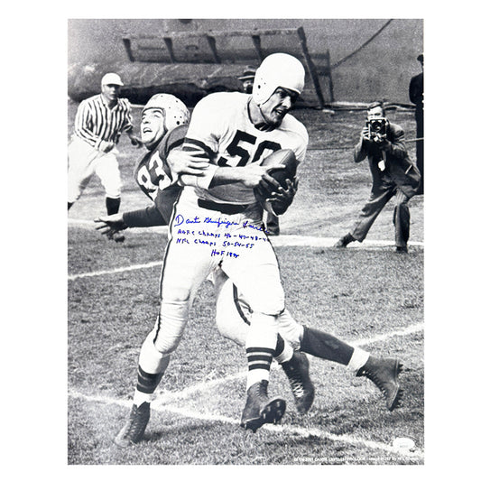 Dante Gluefingers Lavelli Signed Multi-Inscription Cleveland Pose 1 Football 16x20 Photo (JSA)