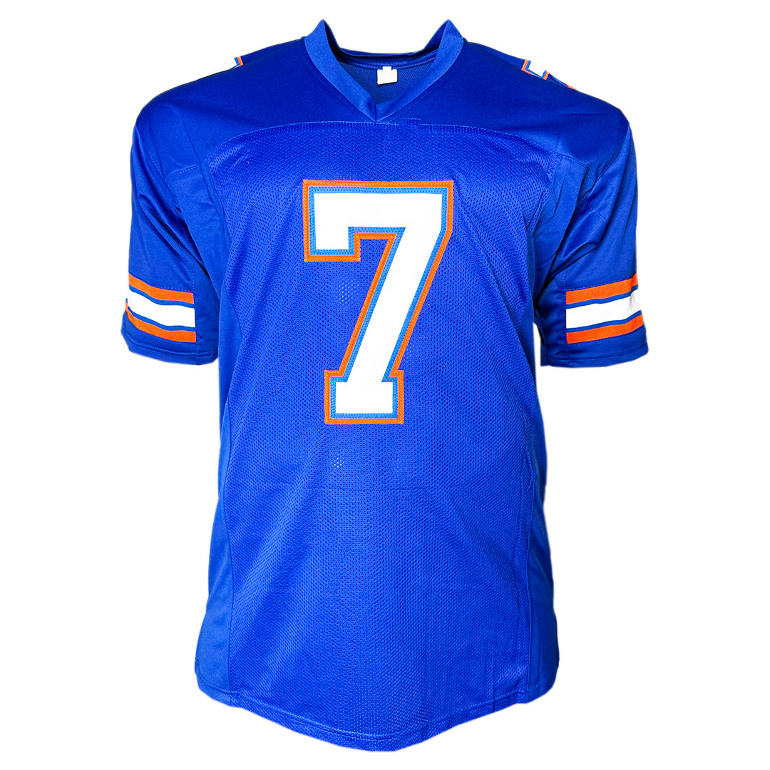 Danny Wuerffel Signed 96 Heisman Inscription Florida College Blue Football Jersey (Beckett)