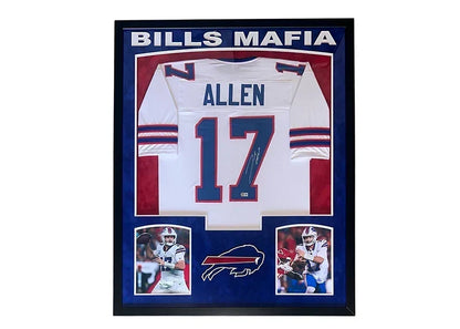 Josh Allen Signed Buffalo Framed Jersey 34x42 (Beckett)